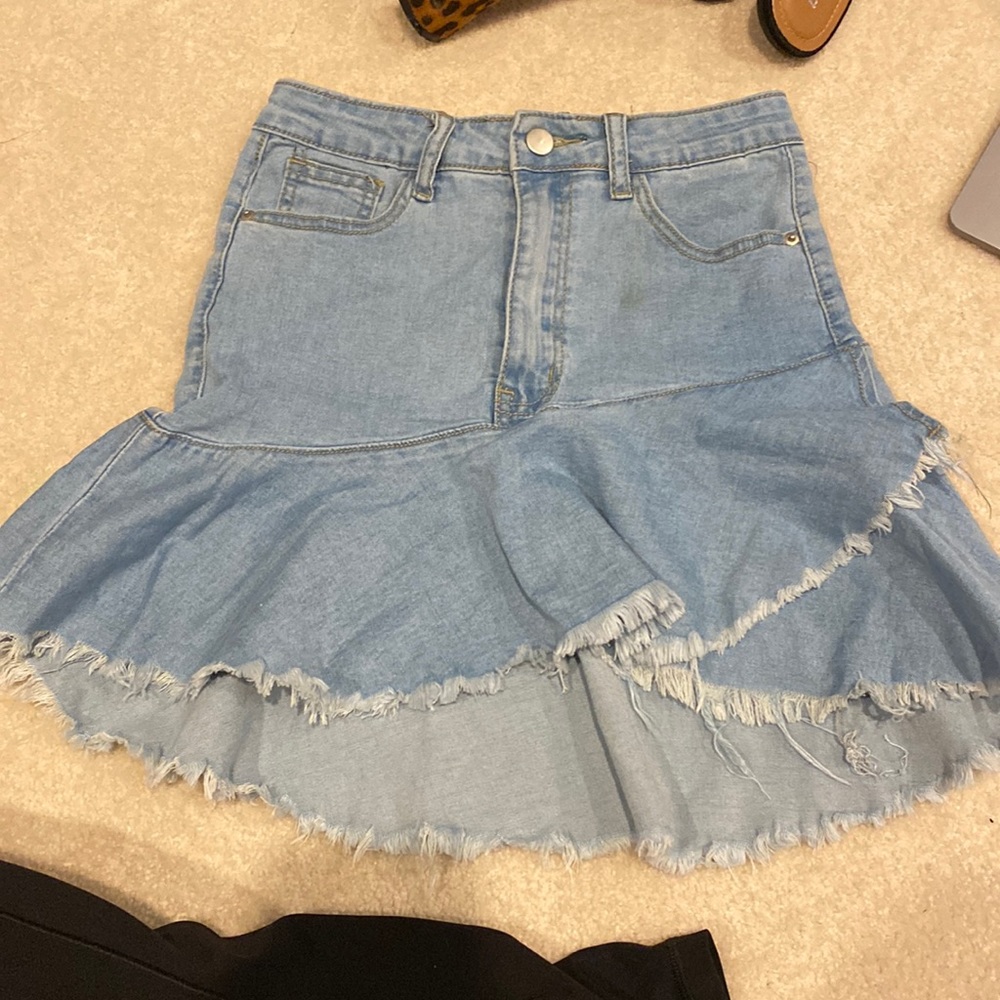 Denim mini skirt